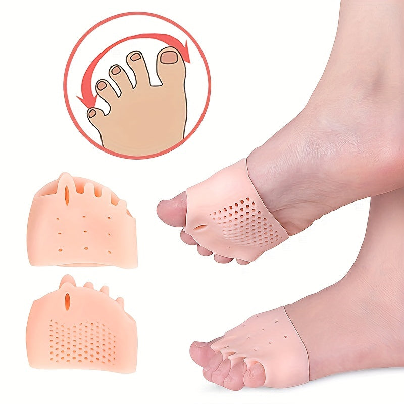 2 Pairs Silicone Forefoot Pad Cushion Gel Insoles Toe Separator Hallux Valgus