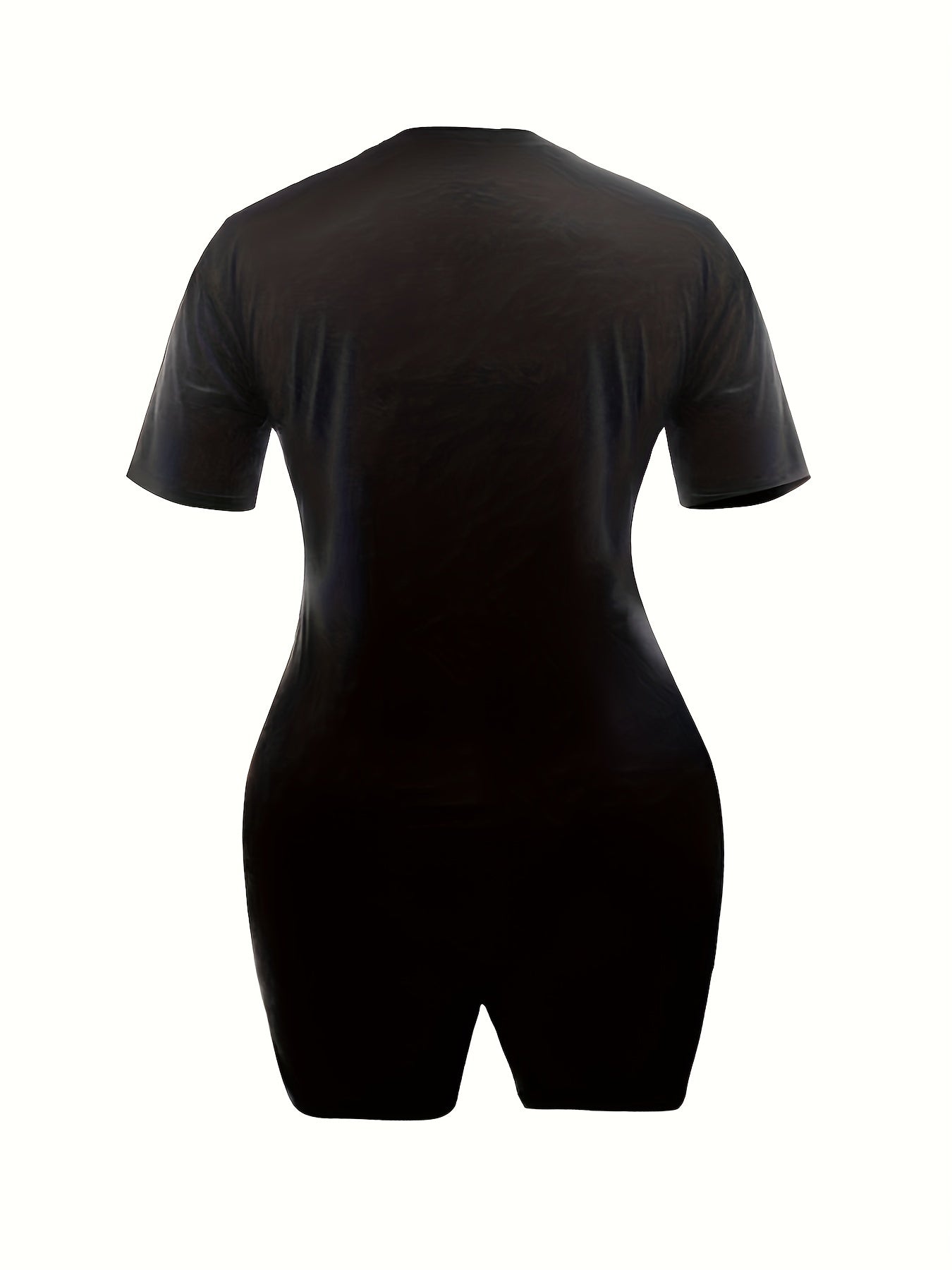 Dark Rabbit Print 2pc Set Crew Neck T Shirt & Shorts Outfits for Spring & Summer