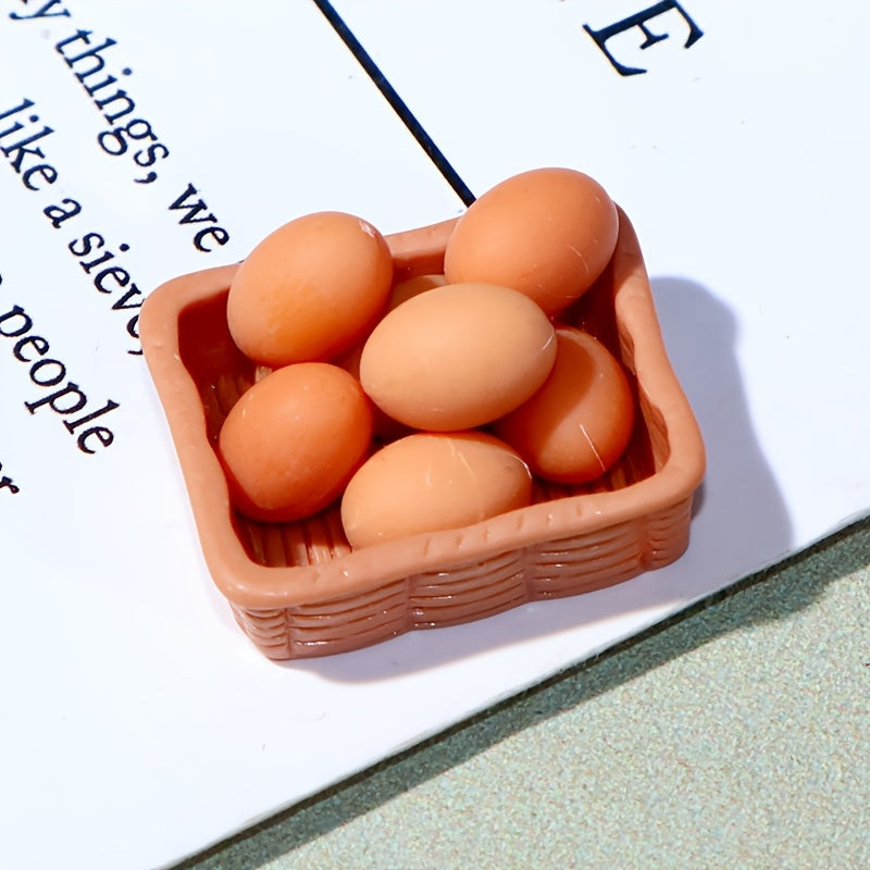 1:12 Scale Dollhouse Resin Egg Set, DIY Kitchen Accessories