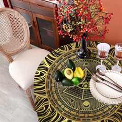 Sun God Printed Round Table Cloth Colorful Table Cover