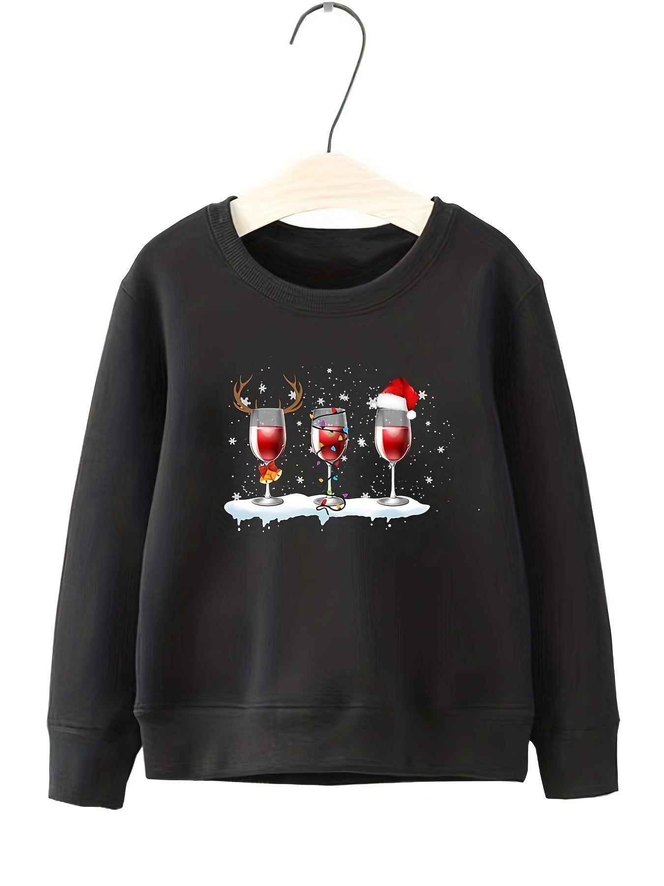 Christmas Beverages Pattern Sweatshirt for Girls