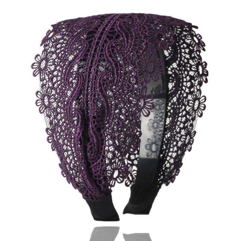 Wide Lace Headband Hair Band With Teeth Women's Headband Lace Floral Hair Hoop