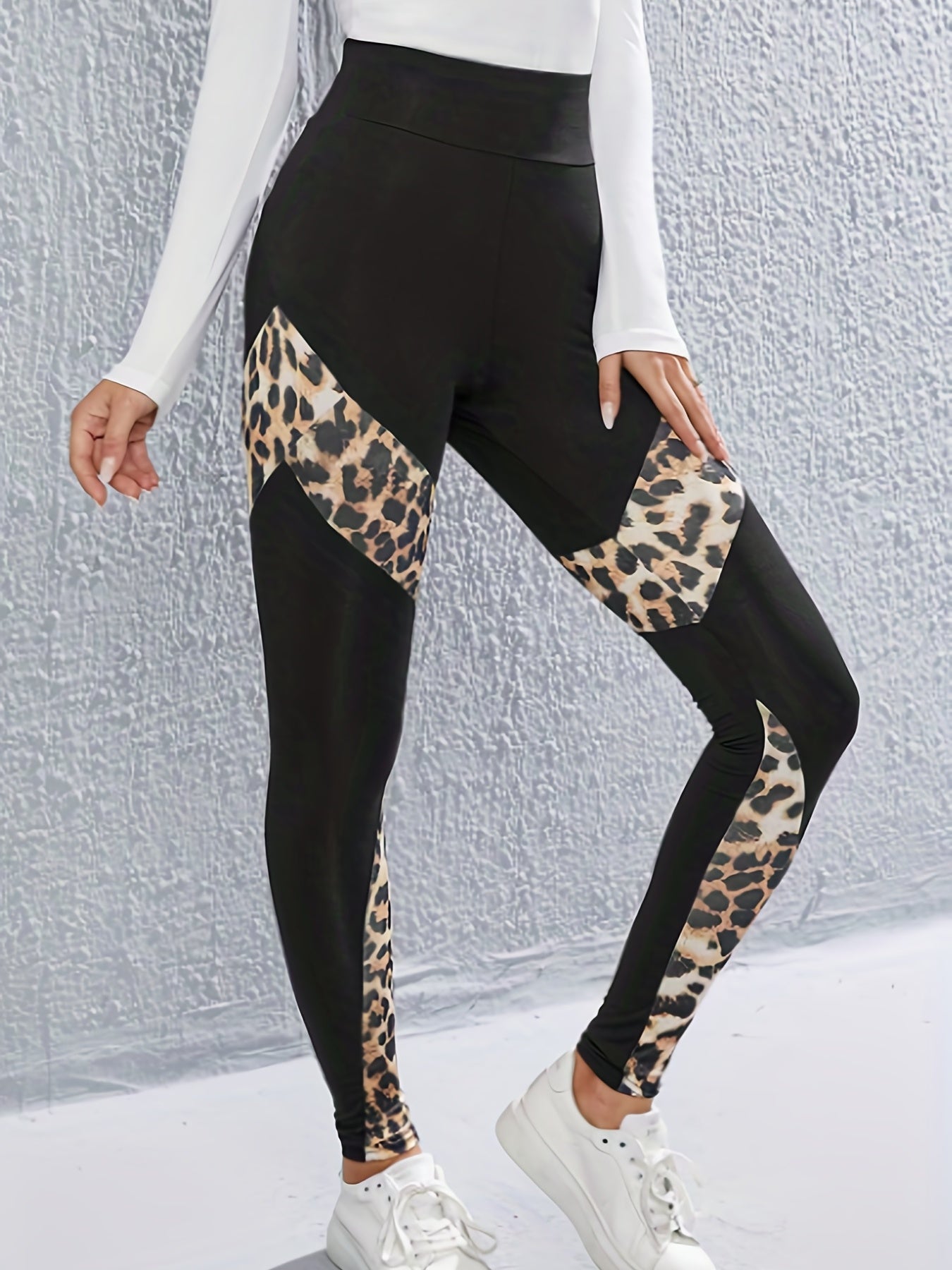 Leopard Print Skinny Leggings High Waist Stretchy Women's Clothing