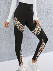 Leopard Print Skinny Leggings High Waist Stretchy Women's Clothing