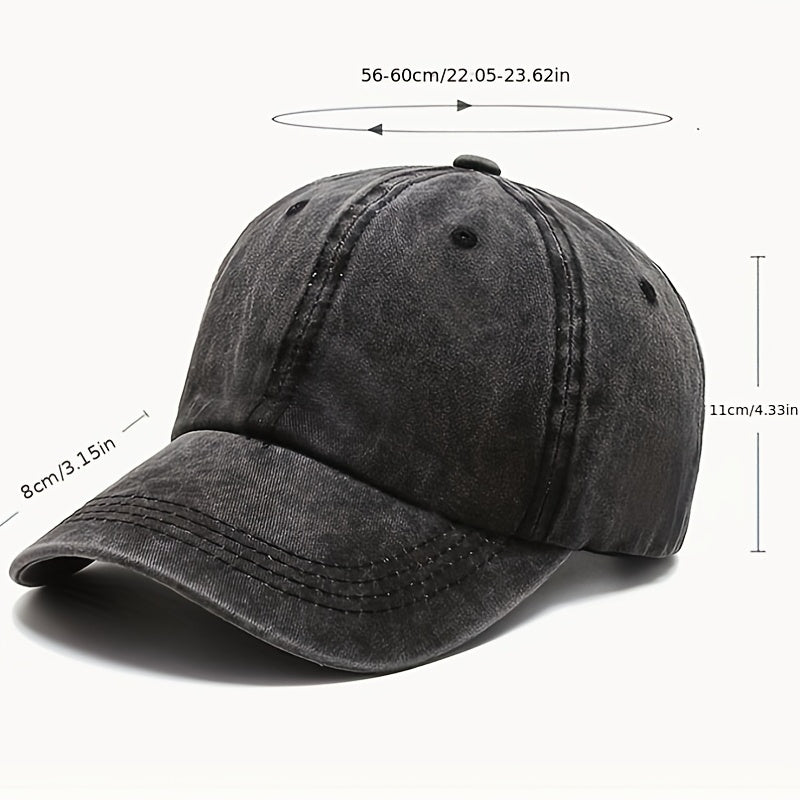 Washed Solid Baseball Cap Visor Sports Cap