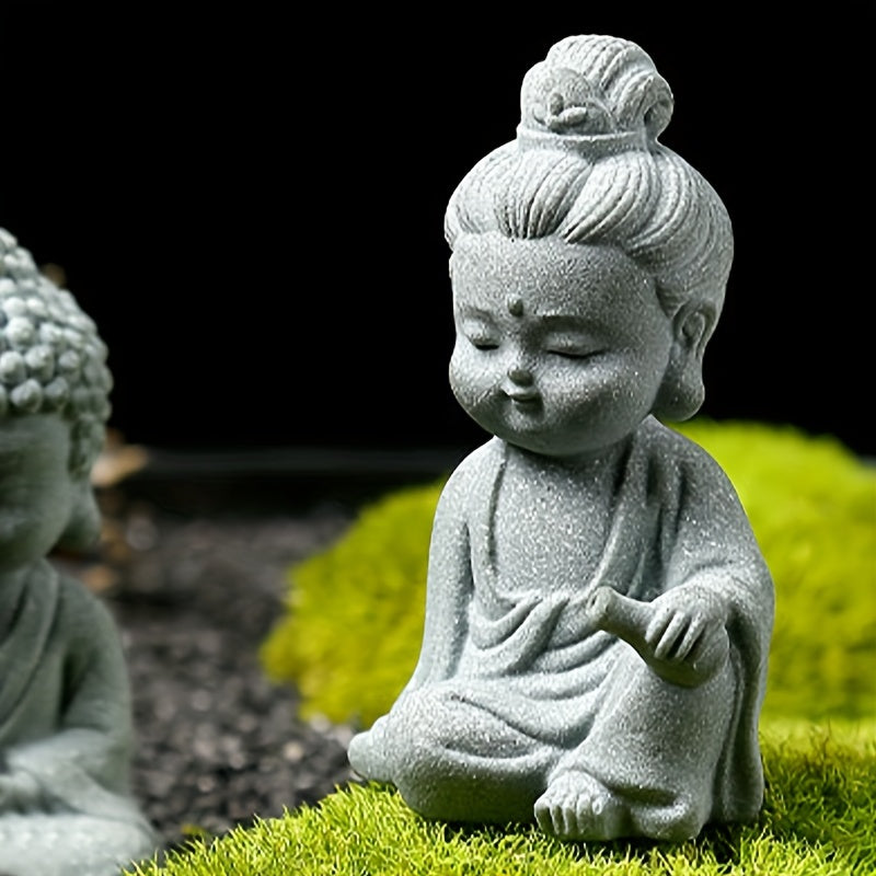 Charming Buddha Statue Zen Decor for Aquariums Gardens Sand Tables