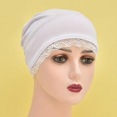 Lace Turban Cap Elastic Head Wrap Bonnet - Chemo Hats