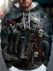 Skull Motorcyclist Print Hoodies For Men Graphic Hoodie