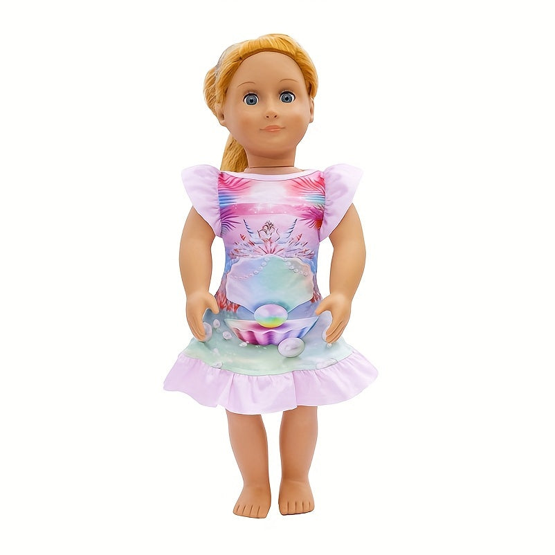 18 Inch Toy Doll Clothing Unicorn Pattern Colorful Skirt Dress