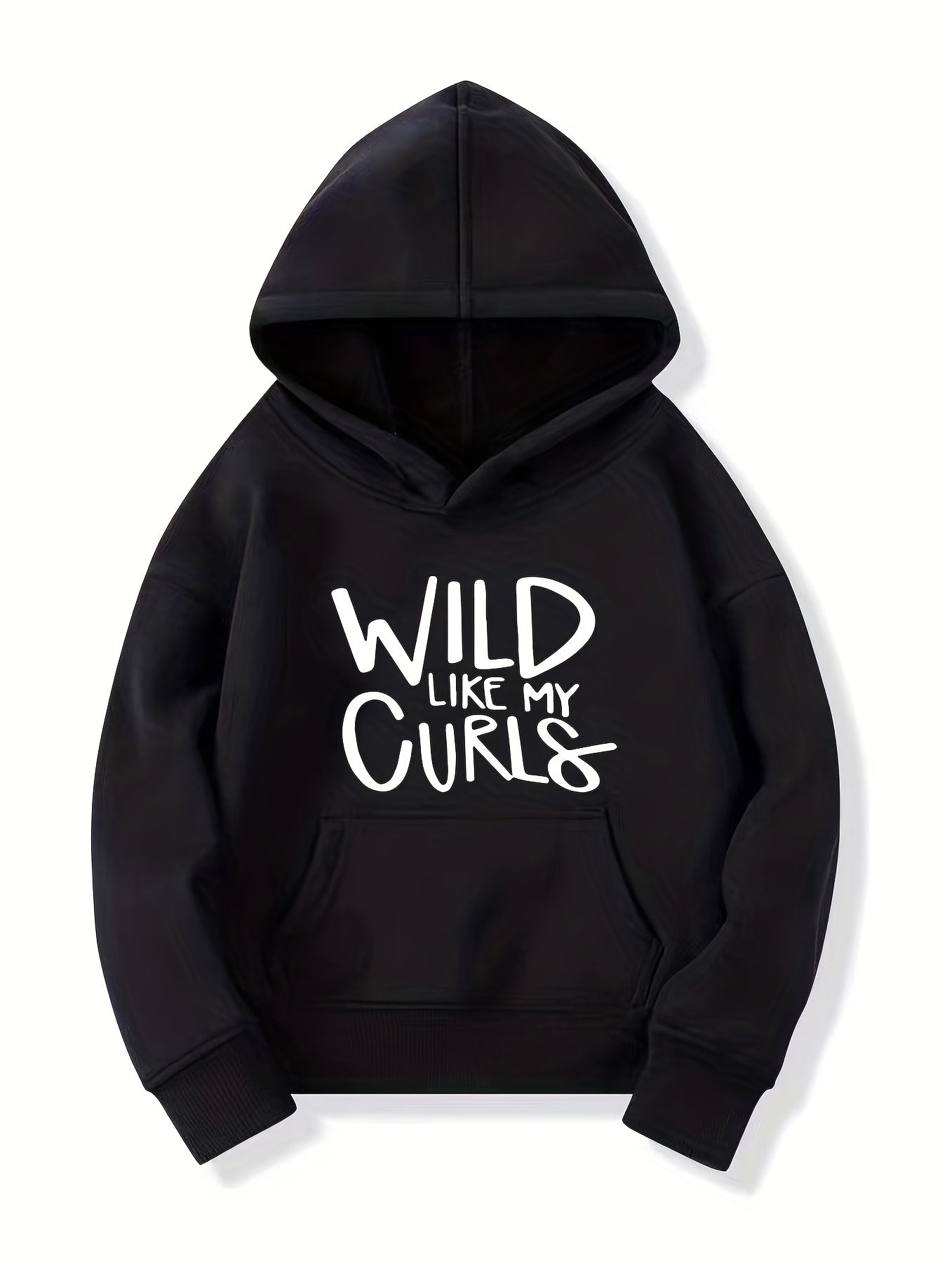 Girls Wild Like My Curls Hooded Sweatshirt Top Youth Girls' Long Sleeve Hoodie