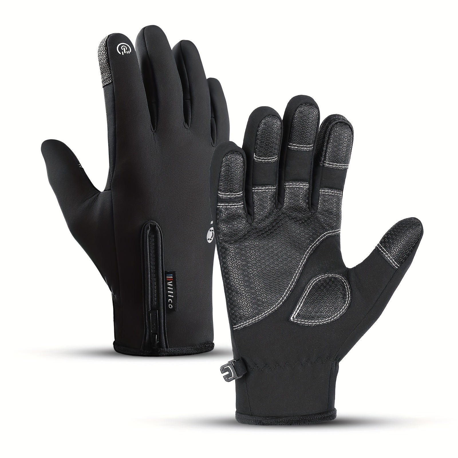 Men's Thickened Plus Velvet Waterproof Outdoor Riding Gloves Touch Screen