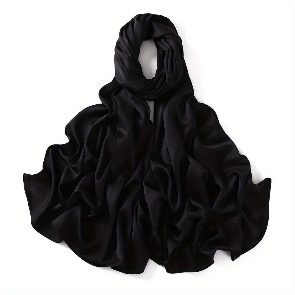 Solid Head Scarf Casual Hijab Thin Breathable Shawl Windproof Head Wraps Turban