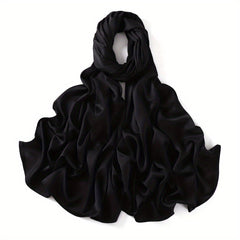 Solid Head Scarf Casual Hijab Thin Breathable Shawl Windproof Head Wraps Turban