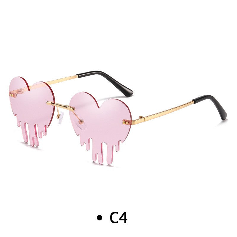 Rimless Heart Sunglasses Unique Sun Glasses