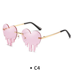 Rimless Heart Sunglasses Unique Sun Glasses