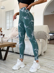 Tie Dye Seamless Sports Leggings Slimming Yoga Tights Women's Activewear