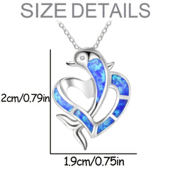 Dolphin Decor Heart Pendant Necklace - Party Gift For Girls