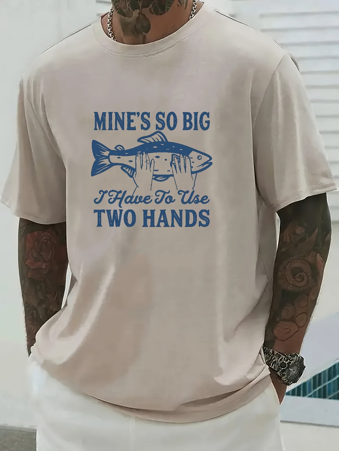 Men's Fish Graphic T shirt Casual Stretch Tee for Summer