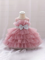 Toddler Girls Birthday Princess Dress Mesh Sleeveless Tutu Dress