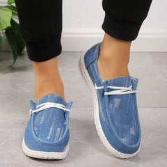 Women's Canvas Lace Up Outdoor Shoes Lightweight Comfortable Sneakers