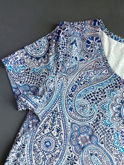 Paisley Print Crew Neck Short Sleeve T-shirt Dress