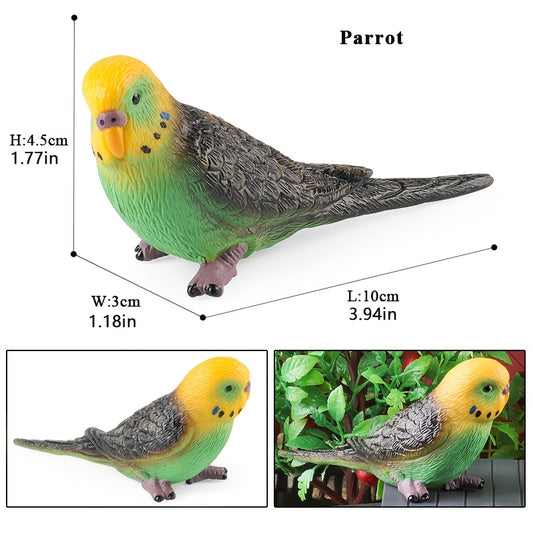 Realistic Parrot Model Colorful Feathered PVC Decor