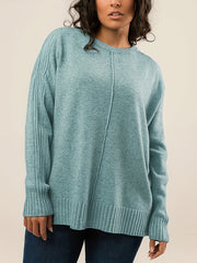 Casual Sweater Women's Plus Solid Long Sleeve Round Neck Pullover