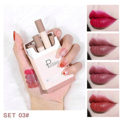4Pcs Soft Velvet Liquid Lipstick Set Long Lasting Moisturising Lip Stain