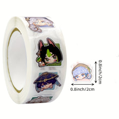500 2.03 cm Square Frame Roll Stickers Cartoon Decorative Sealing