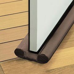 Brown Door Draft Stopper with Self-Adhesive Tape Seal