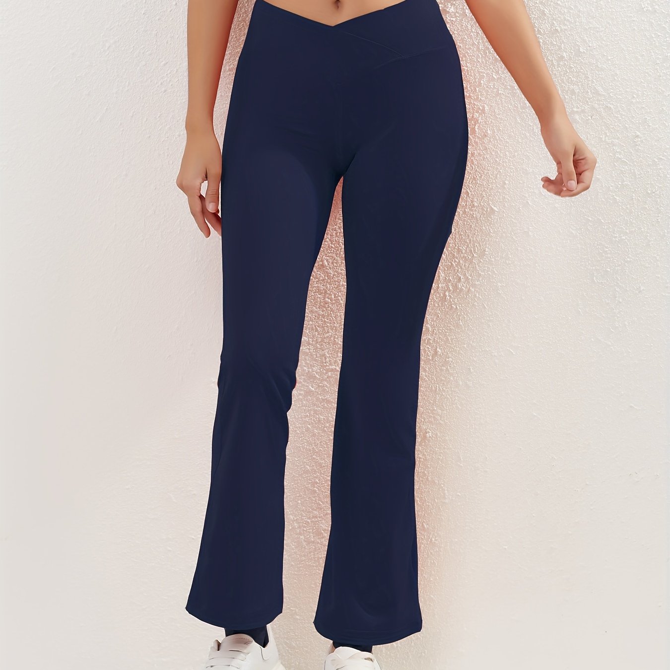 Sports Yoga Flare Leg Pants Solid High Stretch Leggings