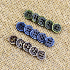 10PCS Resin Fancy Shirt Small Buttons Matte Stick Flower Washed Pattern 336