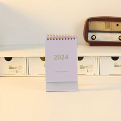 Pastel Purple Bronzing Desk Calendar Planner for School Office