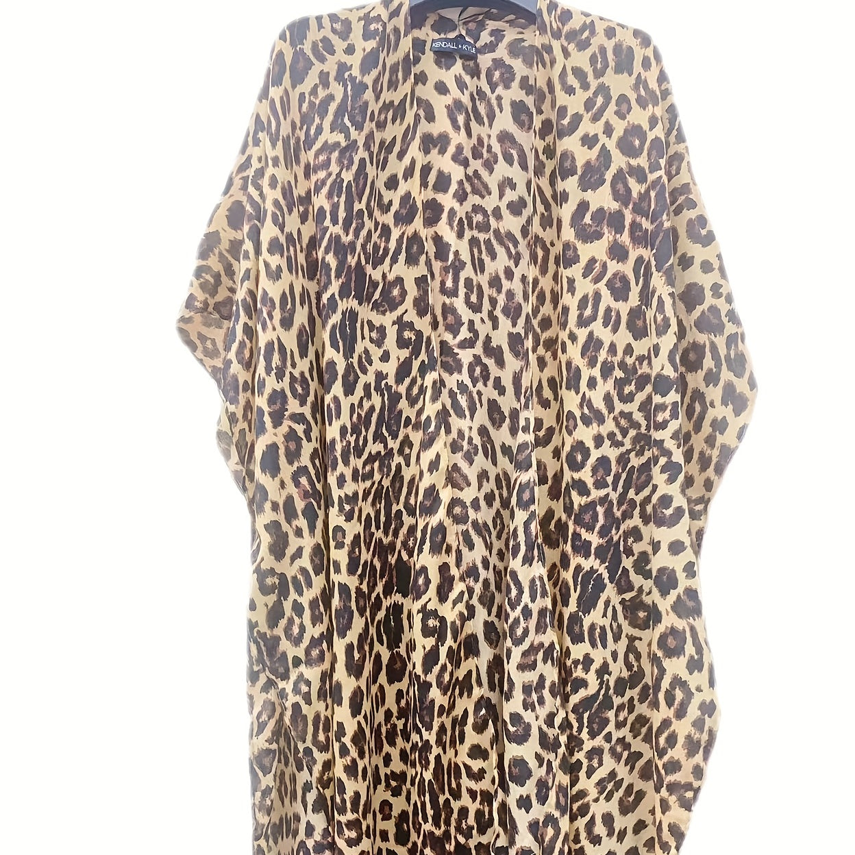 Leopard Print Large Shawl Vintage Cape Classic Windproof Cape Vintage Cardigan