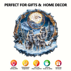 Wooden Wolf Family Puzzle Challenging & Rewarding Jigsaw for Adults