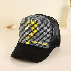Mosaic Print Mesh Baseball Cap Lightweight Hip Hop Unisex Trucker Hat