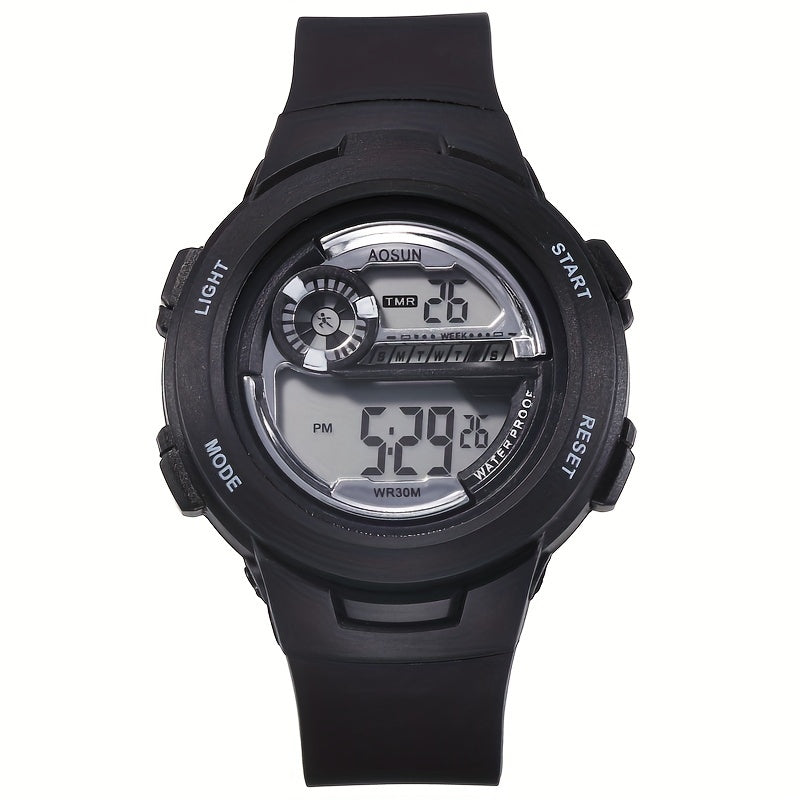 Teen Casual Digital Silicone Watch Multifunctional Electronic Watch Gift