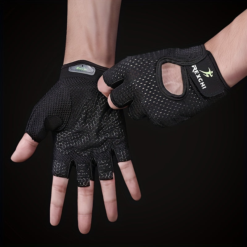 Half Finger Fitness Gloves Men Women Anti-slip Palm Protection Breathable