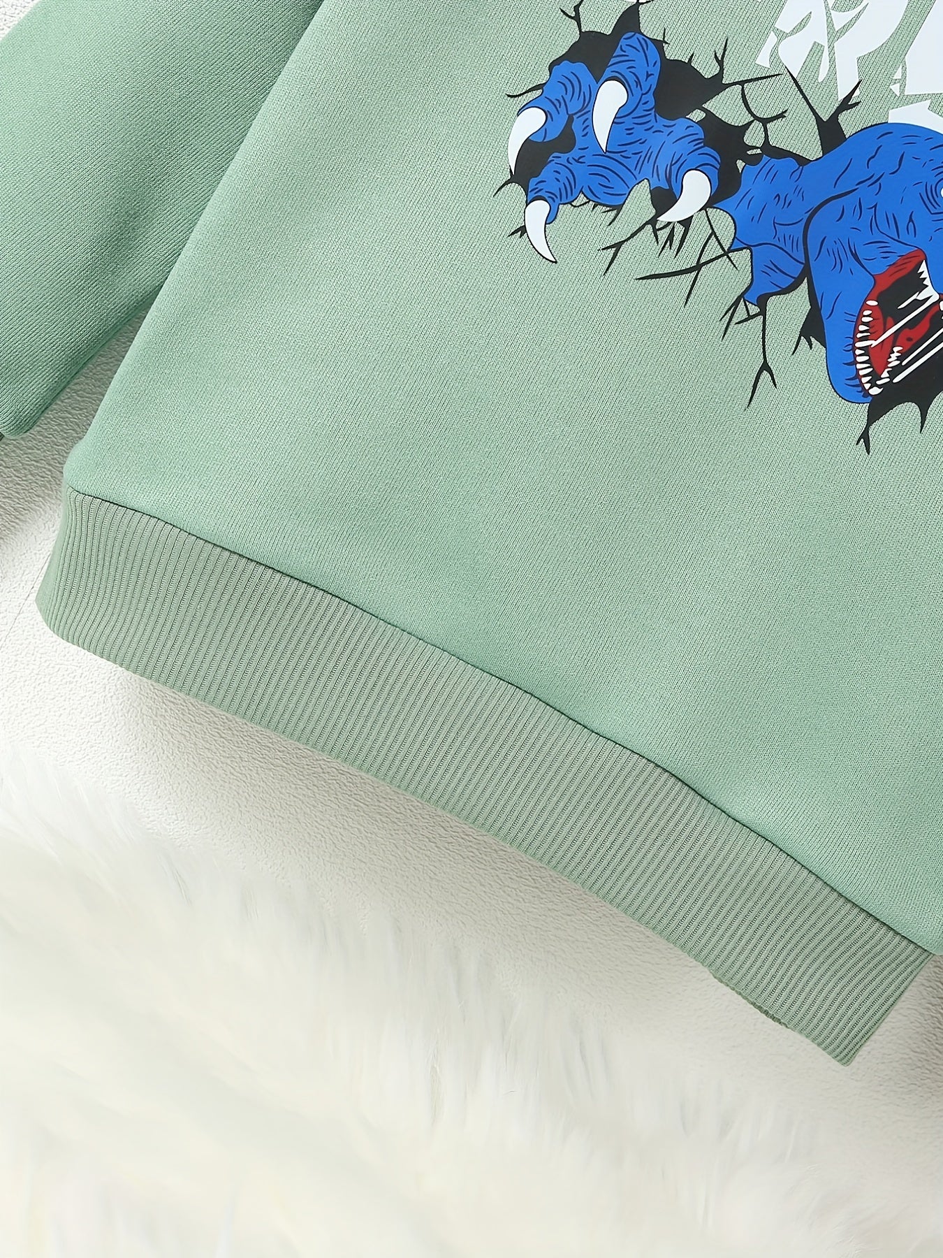 T REX Print Kid's Thermal Sweatshirt Long Sleeve Top