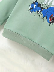 T REX Print Kid's Thermal Sweatshirt Long Sleeve Top