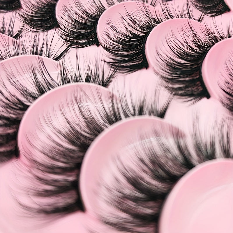 20 Pairs Faux Mink Lashes Fluffy Natural False Eyelashes Long 3D Cat Lashes