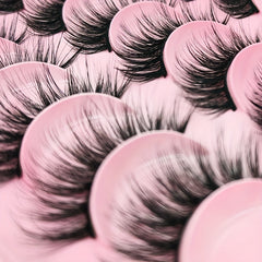 20 Pairs Faux Mink Lashes Fluffy Natural False Eyelashes Long 3D Cat Lashes