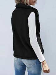Women's Plus Size Zip Up Sherpa Fleece Vest Jacket