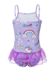 Girls Unicorn Ruffle One Piece Swimsuit Summer Seaside Beach Pool Bathing Suits