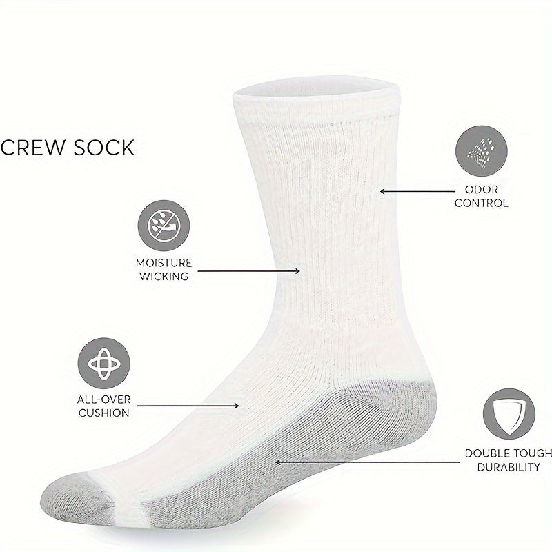 12 Pairs Sport Crew Socks Men Women Moisture Wicking Athletic Socks