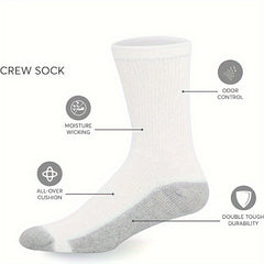 12 Pairs Sport Crew Socks Men Women Moisture Wicking Athletic Socks
