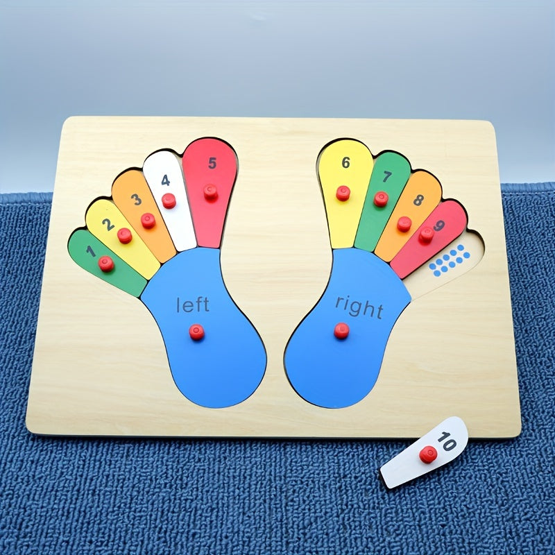 Kids Palm and Foot Wooden Puzzle Board Toy