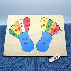 Kids Palm and Foot Wooden Puzzle Board Toy