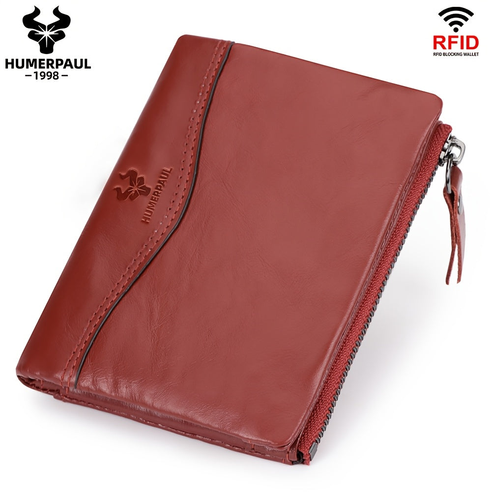 Women's Leather Wallet RFID Blocking Coin Purse Stylish Gift BP812