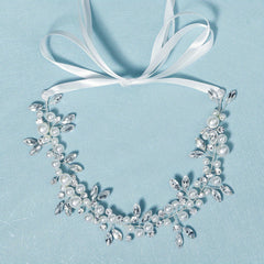 Rhinestone Bridal Headband Faux Pearl Wedding Hair Accessories